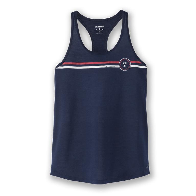 Brooks MCM21 Distance Graphic Womens Running Tank Top - Navy - Indonesia (UDNX-39480)